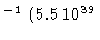 $^{-1}\,\,(5.5\,10^{39}$