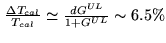 $ \frac{\Delta T_{cal}}{T_{cal}}\simeq
\frac{dG^{UL}}{1+G^{UL}} \sim 6.5\%$